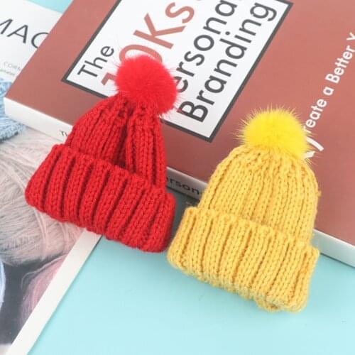 1/6 Solid Color Doll Miniature Fashion Knitted Beanie Hat Cap Doll Accessories 10cm*11cm