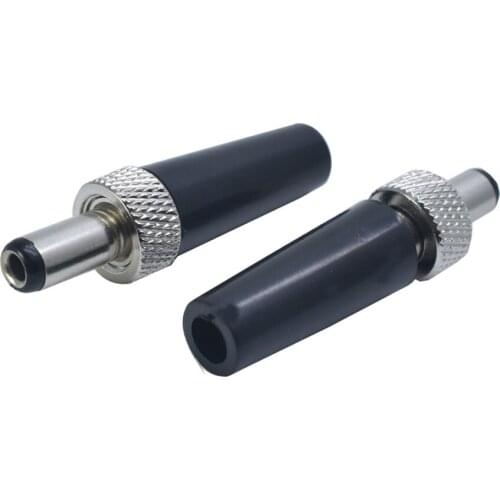 1pcs 5.5*2.1 mm / 5.5*2.5mm Locking male DC Power Plug Welded Type Connector with Nut