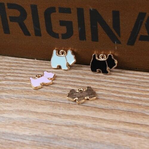 10pcs Dog Charms Animals Floating Enamel Charms Alloy Pendant for Necklaces/Bracelets DIY Fashion Jewelry Accessories Making