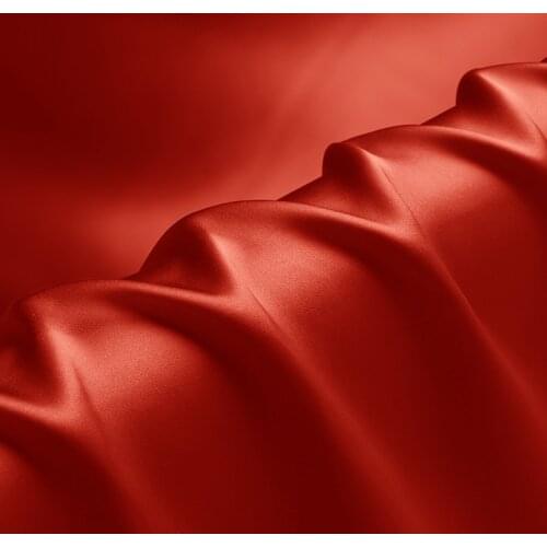 100 pure natural mulberry charmeuse 16 19 22m/m thick 45"( 114cm ) width rust red silk fabric DIY use cloth quality satin fabric