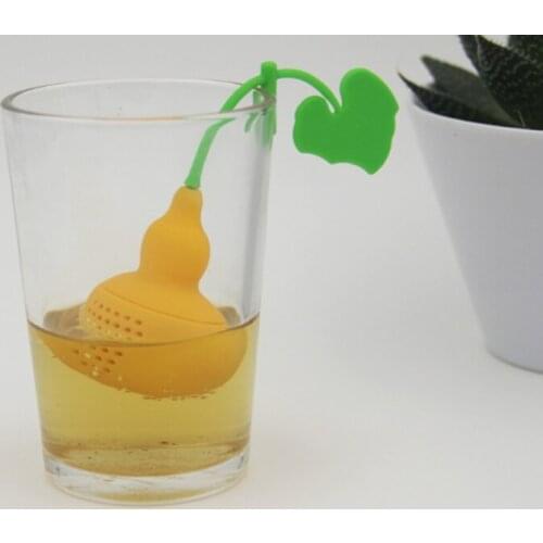 100pcs/lot Fast shipping Gourd Shaped Silicone Tea Bag Filter Infuser Tea Strainers Cartoon Tea Tools