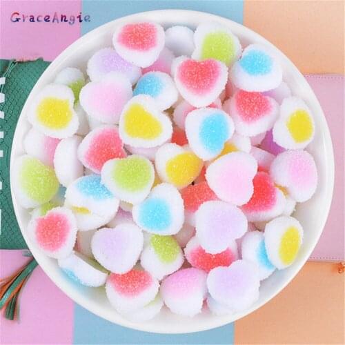 20pcs Mix Charms Resin Filler Slime Beads Crafts Colorful Candy Flatbacks Food Play Accessories DIY Scrapbooking Cute Ornament