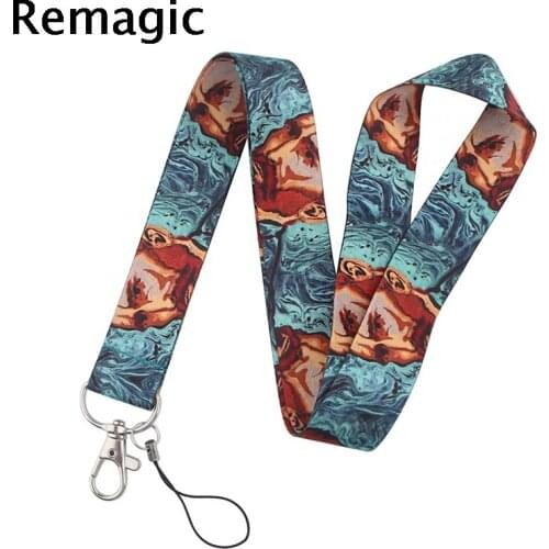 20pcs van gogh self-portrait Wolf Lotus Funny art Lanyard Neck Key Strap for Phone Keys ID Card Cartoon webbings ribbons