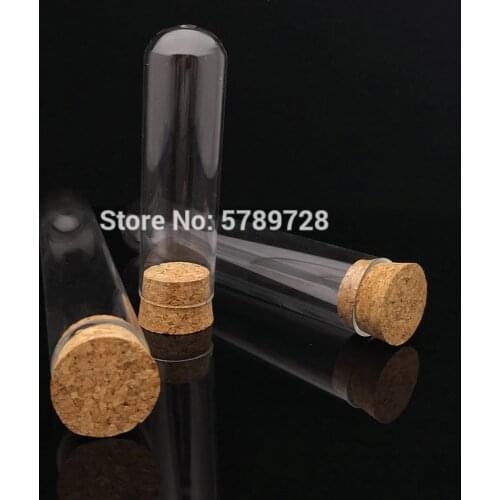 5pcs 10pcs Outside diameter 30mm glass round bottom test tube with cork stopper Thickened flat - mouth lab glassware
