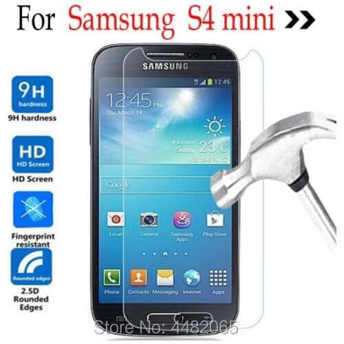 5PCS For Samsung Galaxy S4 mini Tempered glass Screen Protector Cover On Samsung Galaxy S4 mini i9190 S4mini i9198/i9192/i9195