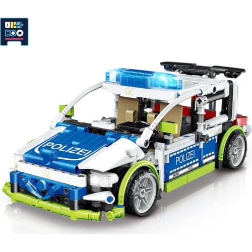 542PCS City Police Racing Champions Car Model Building Blocks Speed Car Pull Back Vehicle Technical Bricks Toys For Children
