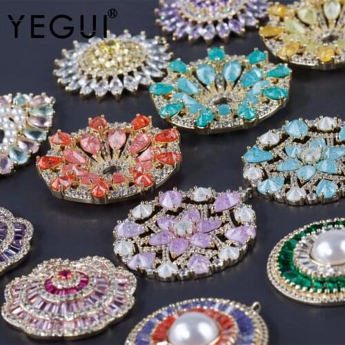 YEGUI M948,jewelry accessories,18k gold plated,zircon,copper metal,hand made,charms,jewelry making,diy earrings,1pcs/lot