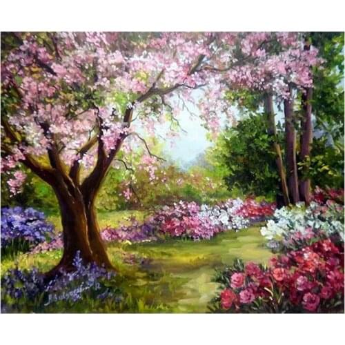 Diamond Embroidery 5D DIY Diamond Painting Garden Cherry Tree Diamond Painting Cross Stitch Rhinestone Decoration