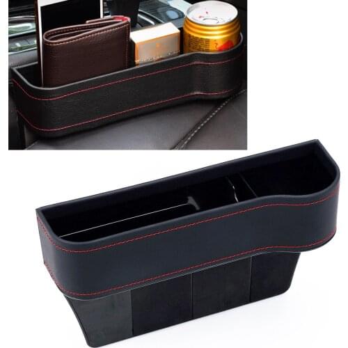 Auto Seat Gap Catcher Storage Holder Mount PU Leather Plastic Box Organizer Cup Crevice Pocket Stowing Car Styling