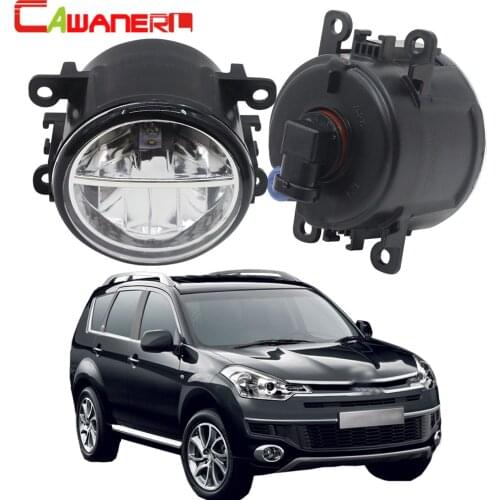 Cawanerl For Citroen C-Crosser 2007-2013 Car LED Fog Light 4000LM White 6000K 12V Daytime Running Lamp DRL Accessories 2 Pieces