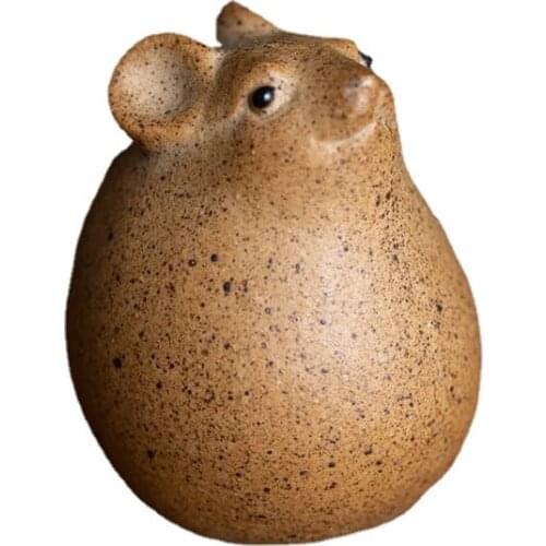 Tea set ceramic lucky mouse tea pet accessories ceramic handmade Chinese retro decoration tea set home decoration