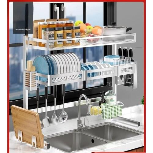 Kitchen sink holder stainless steel multi-purpose shelf pool to house plus bowl rack drain rack kitchen organizer