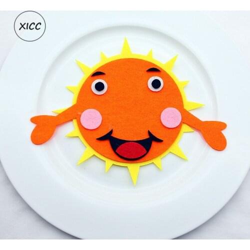 Children Room Moon DIY Craft Kindergarten Children Handwork Toys Smile Face Sun Thicken Non-woven Felt Fabric Wall Stickers