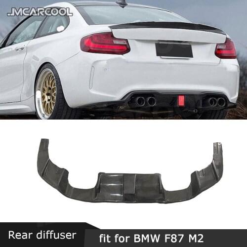 For M2 Carbon Fiber Rear Bumper Diffuser Spoiler With LED Lamp for BMW 2 Series F87 M2C Coupe 2016 2017 2018 Bumper Protector