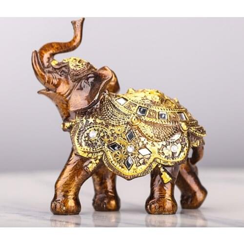 Lucky Feng Shui Wood Grain Elephant Statue Sculpture Wealth Figurine Gift Carved Natural Stone Home Desktop Decoration