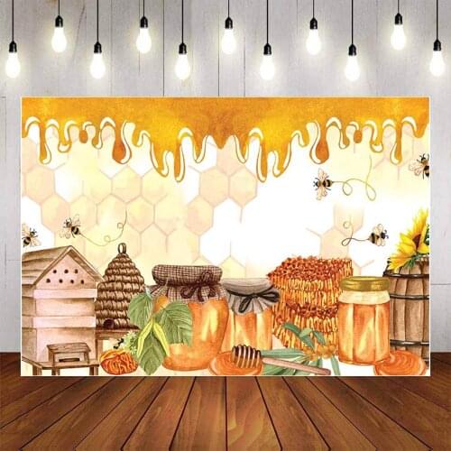 Mehofond Honeypot Honey Photography Background Baby Shower Birthday Party Backdrops Decor Photocall Backdrop Photo Studio