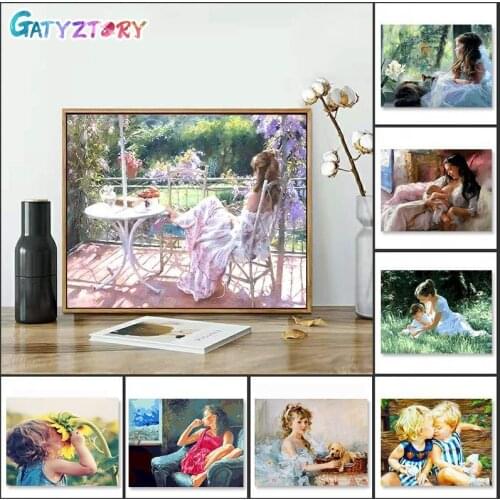 GATYZTORY 60x75cm Paint By Numbers For Adults Girl Picture On Canvas Figure Coloring By Numbers Acrylic paints Home Decor