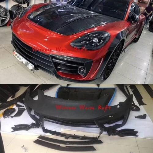For 971 Car body kit Carbon fiber FRP front bumper rear bumper side skirts fenders hood exhaust tips for Porsche panamera 971