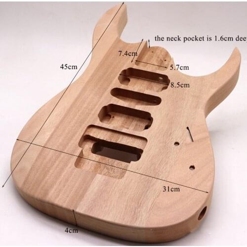Unfinished Mahogany Electric Guitar Body DIY