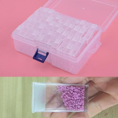 LETAOSK 42 Slots Bottles Embroidery Diamond Painting Storage Box Case Nail Art Holder Cases with Label Marker Sticker Container