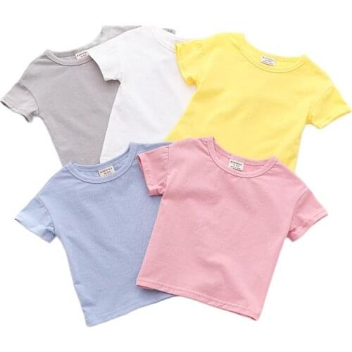 Summer New Children 's Clothing Cotton O-Neck Boy Short-Sleeved T- Shirt Girl Sports Baby Toddler Tops Children 's Clothing