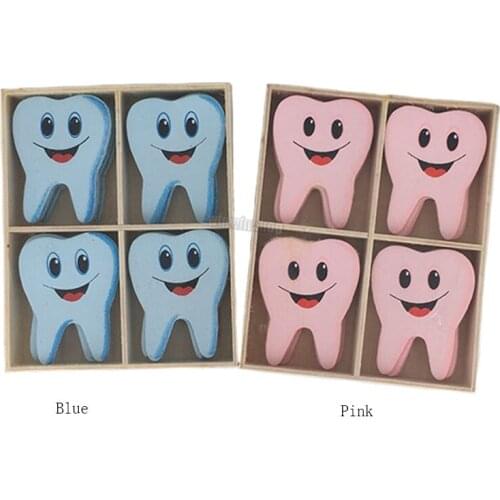 16Pcs Wooden Tooth shape Fridge Window Wall Sticker Dental Clinic Office Gift Cute