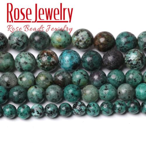 Natural African Turquoises Round Beads Loose Spacer Stone Beads For Jewelry Making DIY Bracelets Accessories 4/6/8/10/12mm 15"
