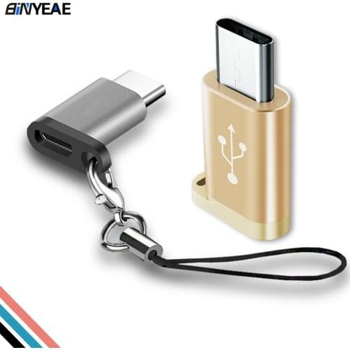 New OTG Type C to Micro USB Adapter Universal Converters Portable USB-C Type-c Adapter with Keychain Aluminum Alloy Converter