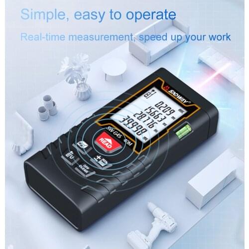 60 Meters Laser Distance Meter Handheld Rangefinder Digital Mini Distance Measuring Meter Electronic Space Measurement Device