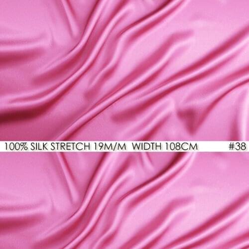 SILK STRETCH SATIN Fabric 108cm width 19momme Natural Silk Fabric Chinese Silk Fabric Factory Direct Wholesale Peach Pink NO 38
