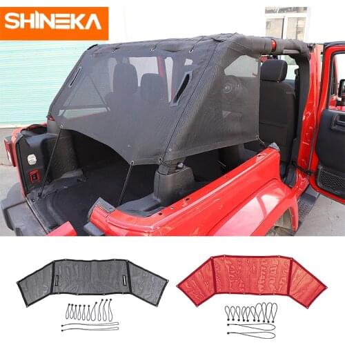 SHINEKA Car Trunk Sunshade Cover Anti UV Sun Protect Insulation Net Accessories For Jeep Wrangler JK 2007-2017 4Doors Styling