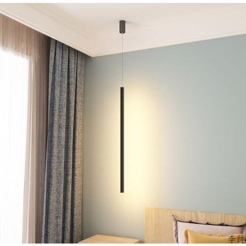 Nordic Minimalist Hanging Pendant Lights Bedroom Bedside Modern LED Pendant Lamp Living Room Industrial Decor Line Lighting
