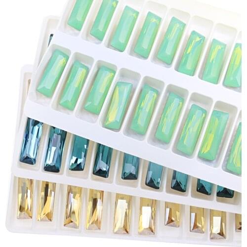 Rectangle Shape Crystal Fancy Stone 5*15mm Pointed Back Rhinestone K9 Crystals Loose For Needlework Clothes Decorative Crafts