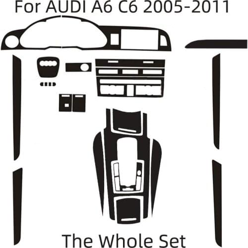 3D 4D 5D Carbon Fiber Vinyl Decal Stickers Car Interior Decoration/ Upgrade/Protection For AUDI A6 C6 2005-2011 Car Styling