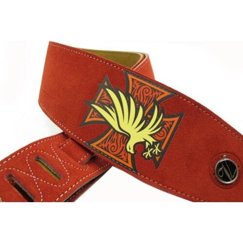 YUEKO High-Quality F-P219 Adjustable Length Two-Layer Leather Soft And Durable Flying Eagle Cross Widened Acoustic Guitar Strap