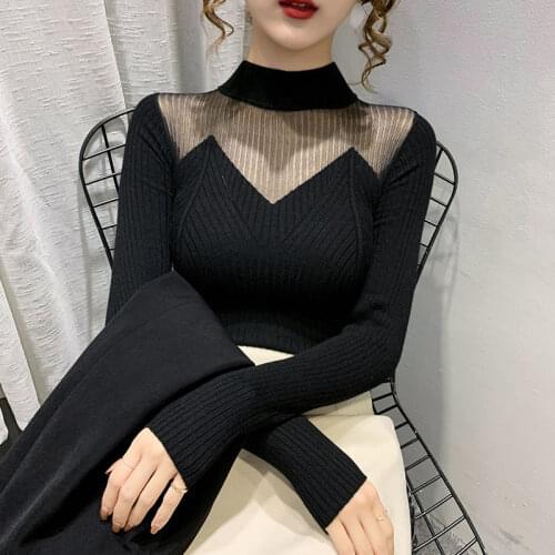 Woman Knitted Sweaters Turtleneck Sexy Pullovers Long Sleeve Sweater Autumn Winter Lady Slim Fit Solid Top Jumper 2021