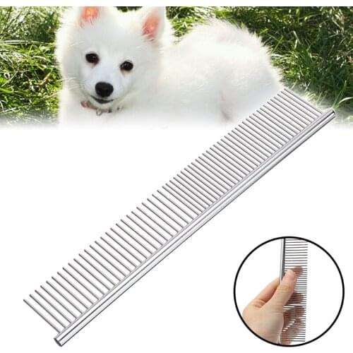 1pc Grooming Comb Cat Dog Puppy Long Haired Fur Grooming Metal Comb Beauty Tools For Pet Supplies
