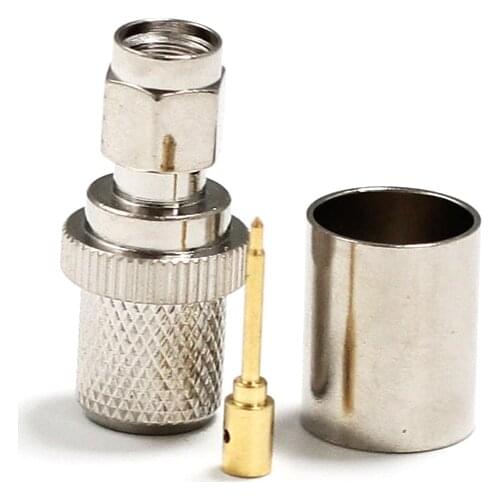 1pc New SMA Male Plug Connector Crimp With For RG8 RG213 LMR400 Straight Nickelplated Wholesale