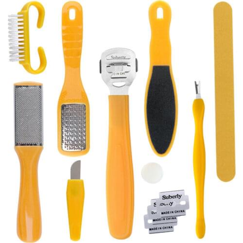 10 in 1 Profashional Pedicure Tool Set Nail Art Foot Care Exfoliating Skin Tool Pedicure Salon Foot Care Kit for Women Men Gift