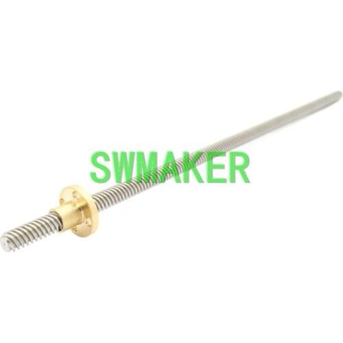 3D Printer THSL-300(350/400)-8D Lead Screw Thread 8mm Length 300/350/400 trapezoidal spindle screw with copper nut Lead