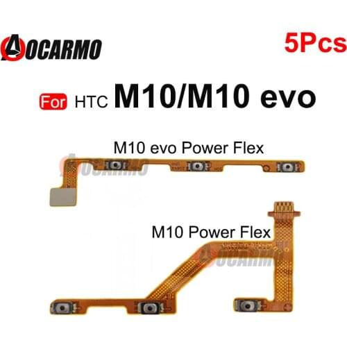 5Pcs For HTC 10 M10 evo Power ON OFF Buttons Flex Cable Repair Replacement Parts