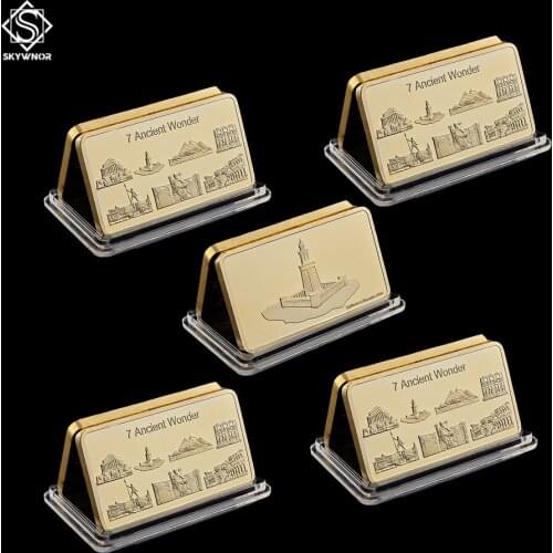 5PCS Worlds Seven Wonders Souvenir Old Culture Coin Collectible Gifts