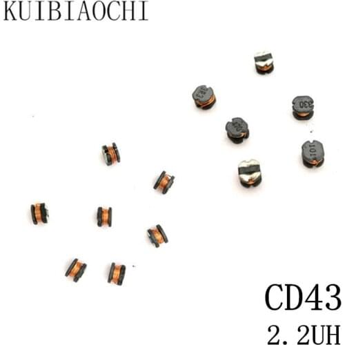 50pcs/LOT SMD Power Inductor CD43 2.2UH 2R2 4.5*4*3.2MM Unshielded winding inductor