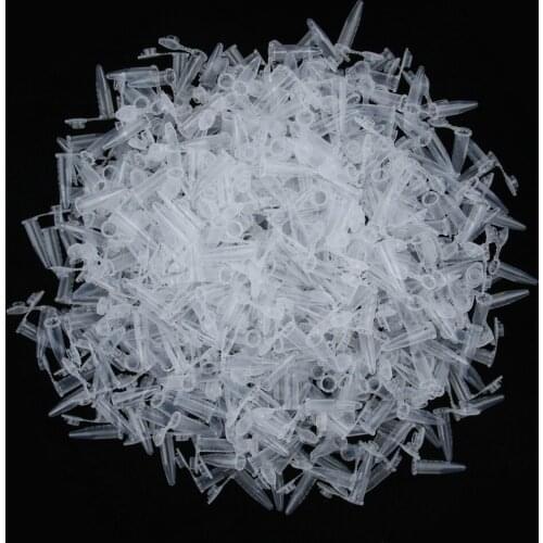 500 Pieces 1.5ML Plastic Graduated Microcentrifuge Tubes with Attached Lid Clear