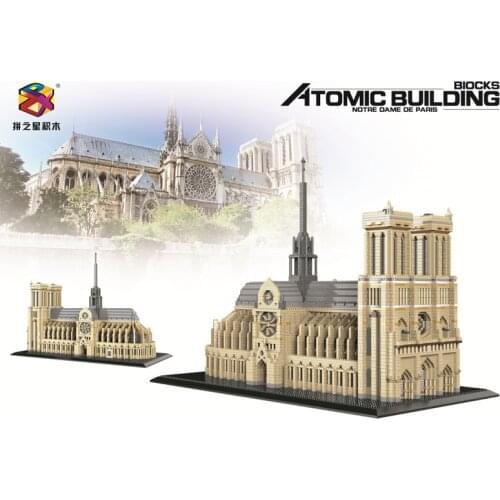 7380pcs+ France Notre-Dame de Paris Building Bricks World Famous Historical Architecture Micro Diamond Block Toys For Kid Gift