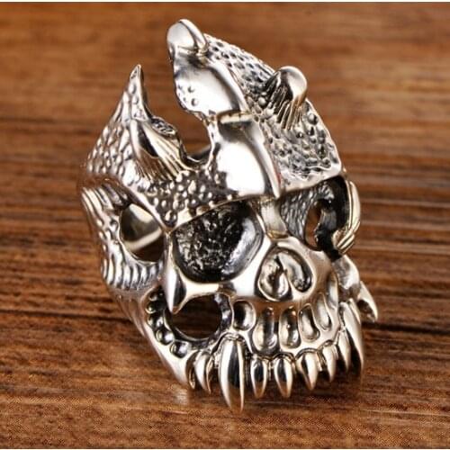925 STERLING SILVER MENS PUNK Skull Ring Jewelry A3007