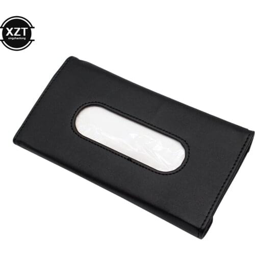 Car Tissue Box Sun Visor Leather Tissue Box Towel Sets Holder Auto Interior Storage Decoration Car Accessories