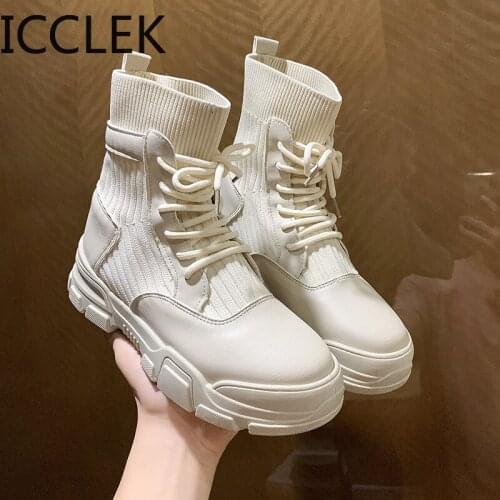 Women Autumn Winter Boots Womens Ankle Boots Woman Lace Up Platform Ladies Round Toe Casual Shoes Female Comfort Footwear