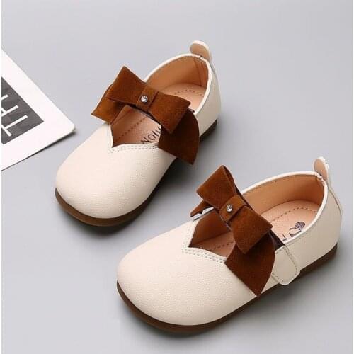 Children 2021 Spring Autumn New Girls' Fashion Bow Garden Shoes Princess Shoes Baby Soft-soled Peas Shoes