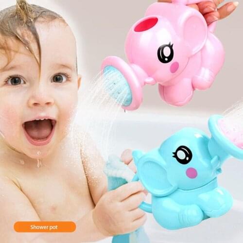 Baby Bath Toys Lovely Plastic Elephant Shape Water Spray for Baby Shower Swimming Toys Children Storage Mesh Bag Toy